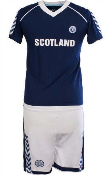 Kids Plain Scotland Football Top In Navy WIth Lion Rampant Logo Size 4-5 Years