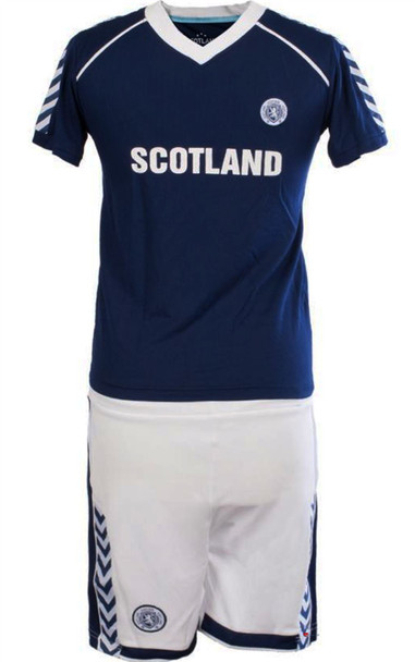Kids Plain Scotland Football Top In Navy WIth Lion Rampant Logo Size 12-18 Months