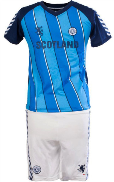 Kids Scotland Sports Kit In Sky Blue With Striped Design Size 6-7 Years