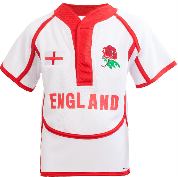 Kids Cool Dry Style Rugby Shirt In England Colours Size 9-10 Years