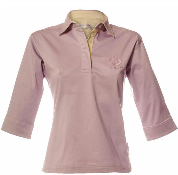 Ladies Stretch Style Rugby Shirt In Lavender-Lemon Size Medium