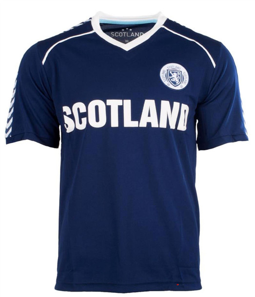 Men'S Plain Scotland Football Top Navy