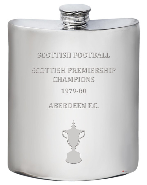 ABERDEEN F.C. 1979-80 Scottish Premiership Champions 6oz Pewter Hip Flask