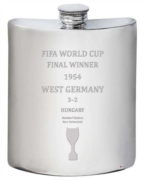 West Germany 1954 Fifa World Cup Winner 6oz Hip Flask Pewter
