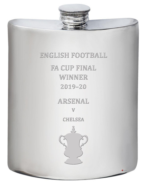 6oz Hip Flask FA Cup Winner Arsenal 2019-20