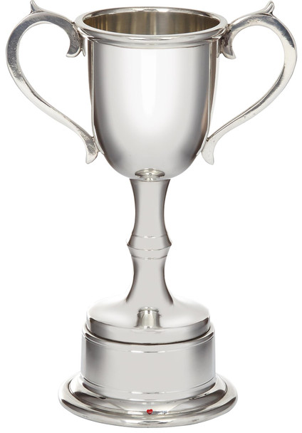 170mm Pewter Champions Sports Trophy on Integral Plinth Bright Polished Finish Ideal for Engraving Made in the UK