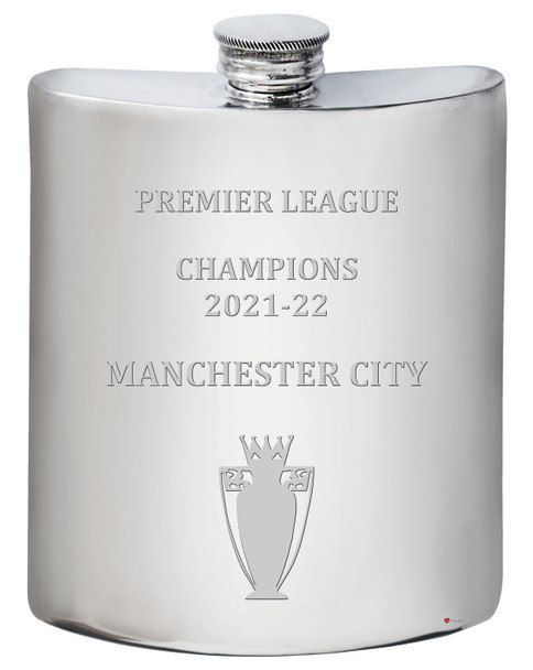 6oz Hip Flask Premier League Champions Manchester City 2021-22