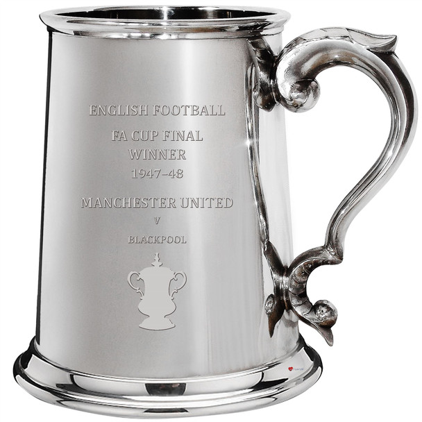 1pt Tankard FA Cup Winner Manchester United 1947-48
