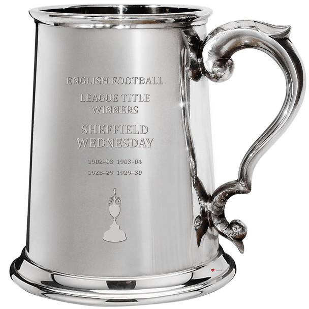 1pt Tankard English 1st Division & Premiership Titles, Sheffield Wednesday