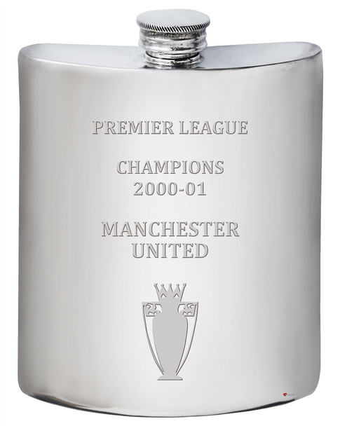 6oz Hip Flask Premier League Champions Manchester United 2000-01