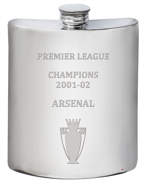 6oz Hip Flask Premier League Champions Arsenal 2001-02