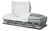 Frank Silver White Velvet Interior 30.5" - Oversize Metal Casket