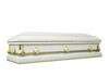 Spartan White And Gold Casket with White Crepe Interior - Metal Casket 