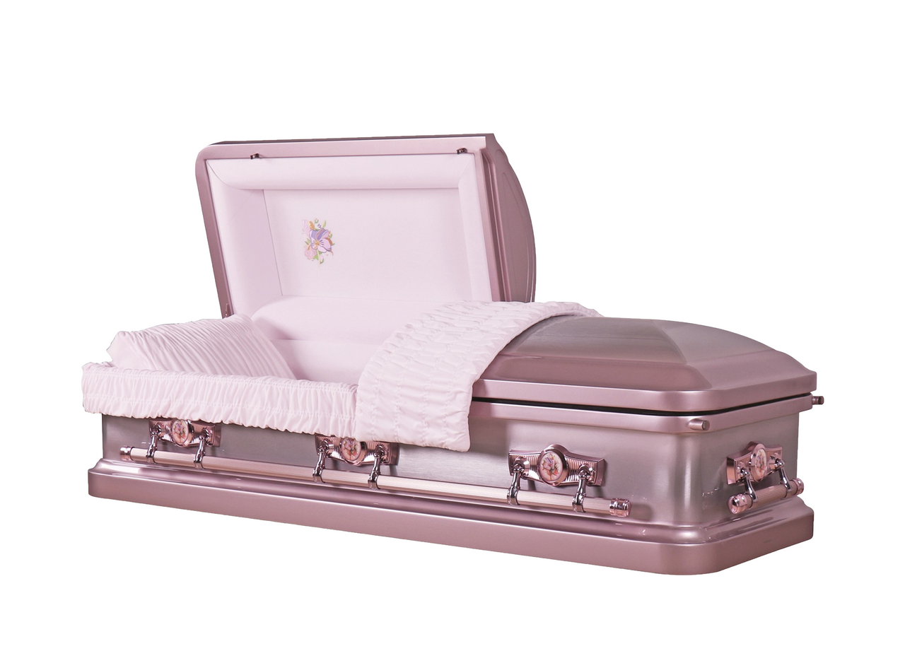 Gemini Orchid Purple Casket with Pink Velvet Interior - Metal Casket
