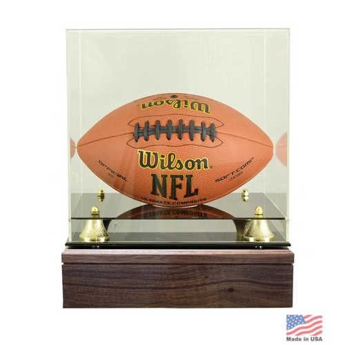 Football Memorial Display Wood Urn