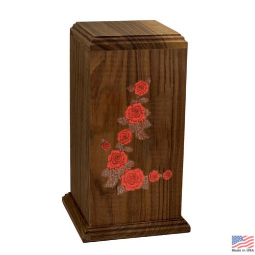 Blossom Embrace Walnut Wood Urn