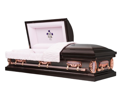 Harmony Dark Orchid with Pink Velvet Interior - Metal Casket