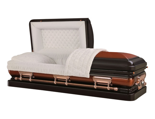 Sterling Copper Casket with Ivory Velvet Interior - Metal Casket