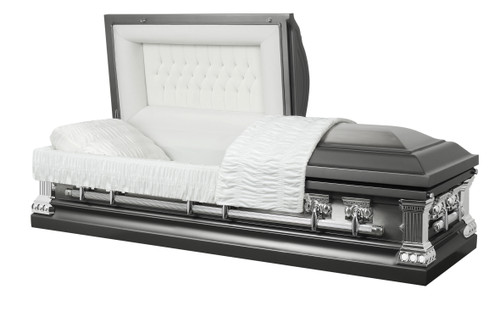 Lincoln Pewter with White Velvet Interior - Stainless Steel Casket