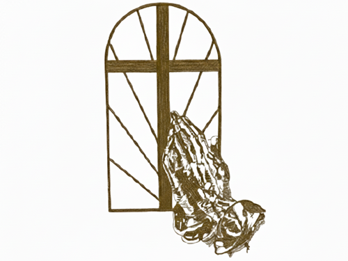 Praying Hands & Window Head Panel - Ivory