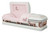 PrimRose White and Pink Casket with Pink Velvet Interior - Metal Casket