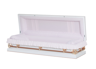 Gemini White And Pink Full Couch with Pink Crepe Interior Metal