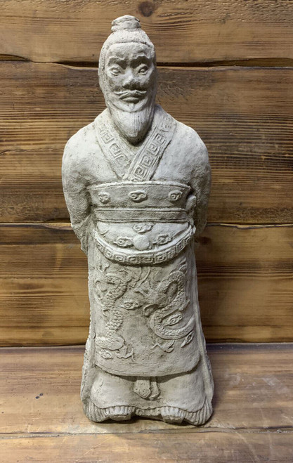STONE GARDEN CHINESE ORIENTAL CHINESE WARRIOR ZHAN SHI SAMURAI STATUE ORNAMENT