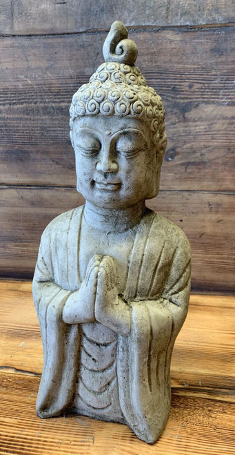 STONE GARDEN LARGE STANDING PRAYING BUDDHA STATUE  GIFT ORNAMENT