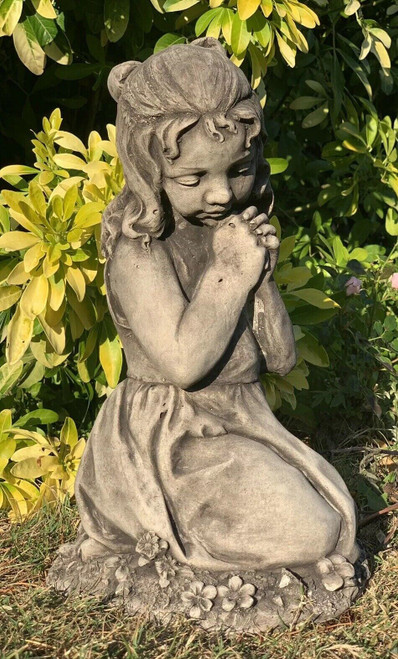 STONE GARDEN  CUTE PRAYING GIRL LARGE STATUE ORNAMENT