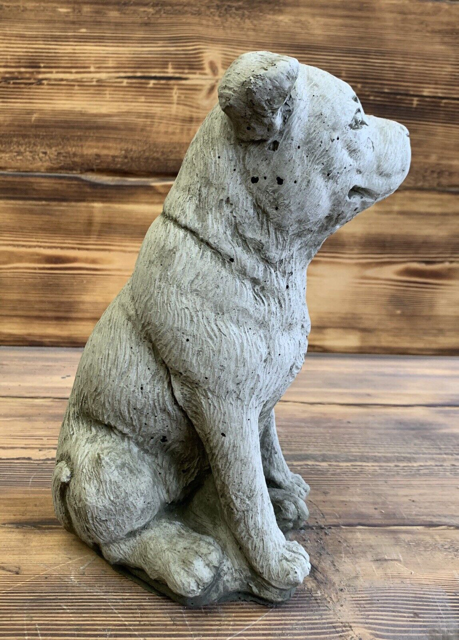 STONE GARDEN STAFFORDSHIRE BULL TERRIER STAFFY DOG STATUE ORNAMENT 