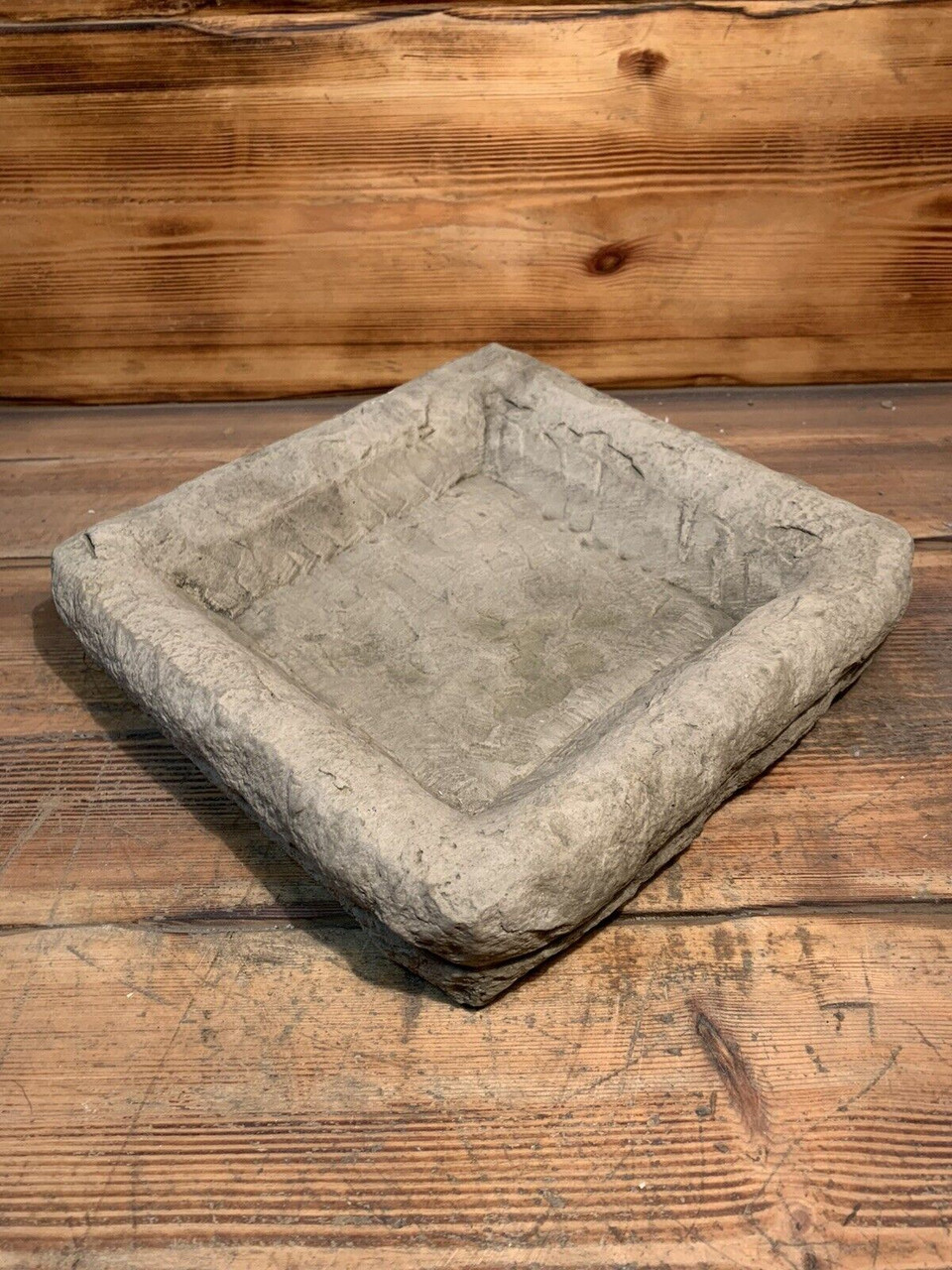 STONE GARDEN SQUARE BIRD BATH BOWL ORNAMENT BIRD BATH TOP ONLY