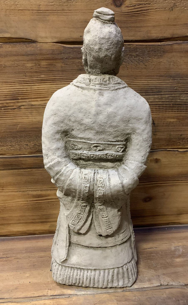 STONE GARDEN CHINESE ORIENTAL CHINESE WARRIOR ZHAN SHI SAMURAI STATUE ORNAMENT