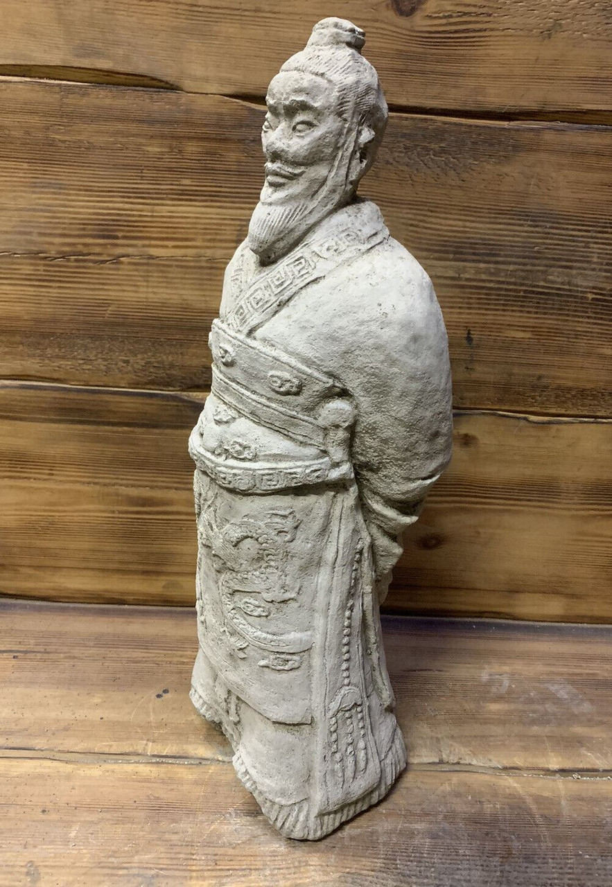 STONE GARDEN CHINESE ORIENTAL CHINESE WARRIOR ZHAN SHI SAMURAI STATUE ORNAMENT