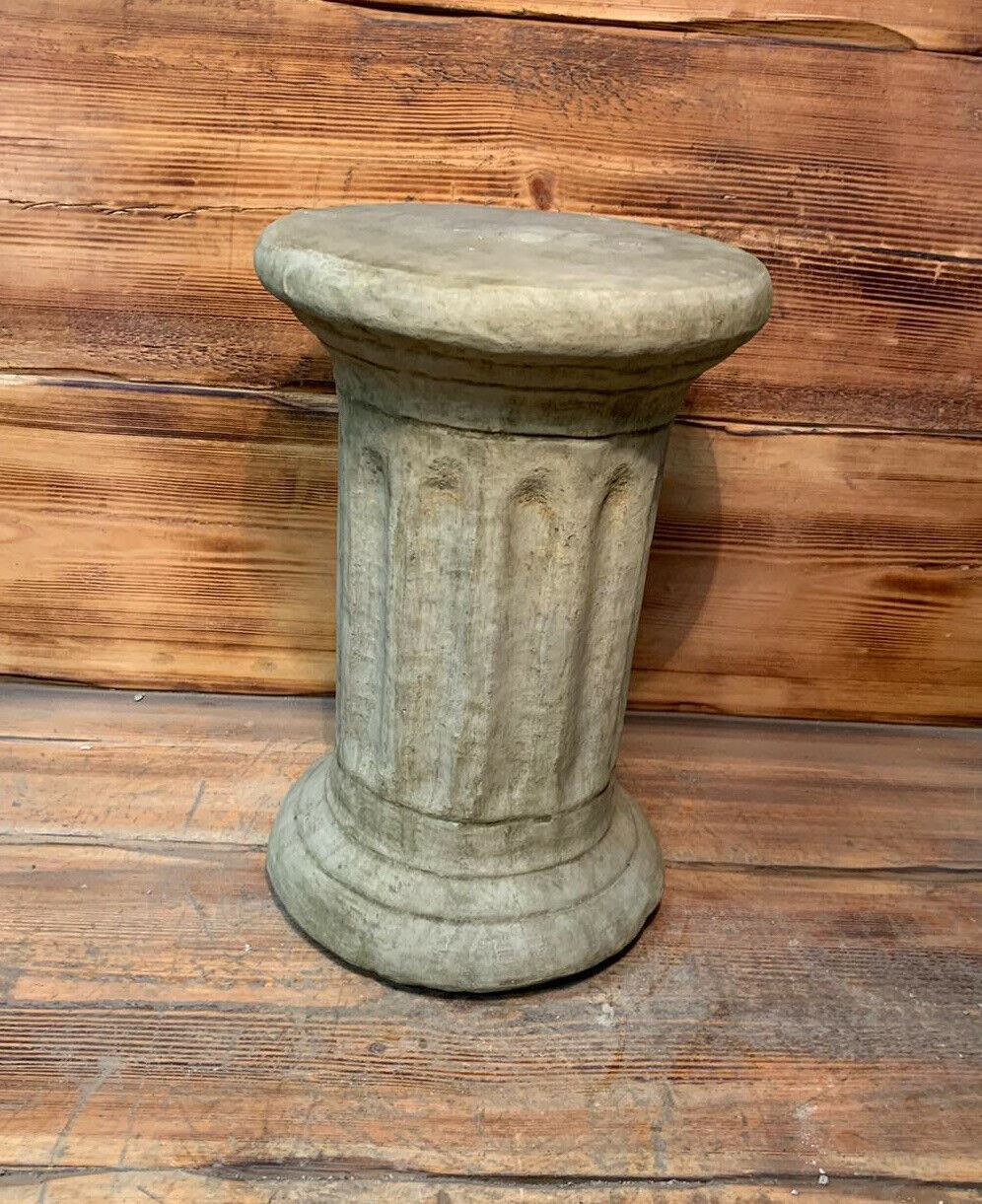 STONE GARDEN LARGE ROUND SOLID HEAVY PLINTH COLUMN PEDESTAL ORNAMENT