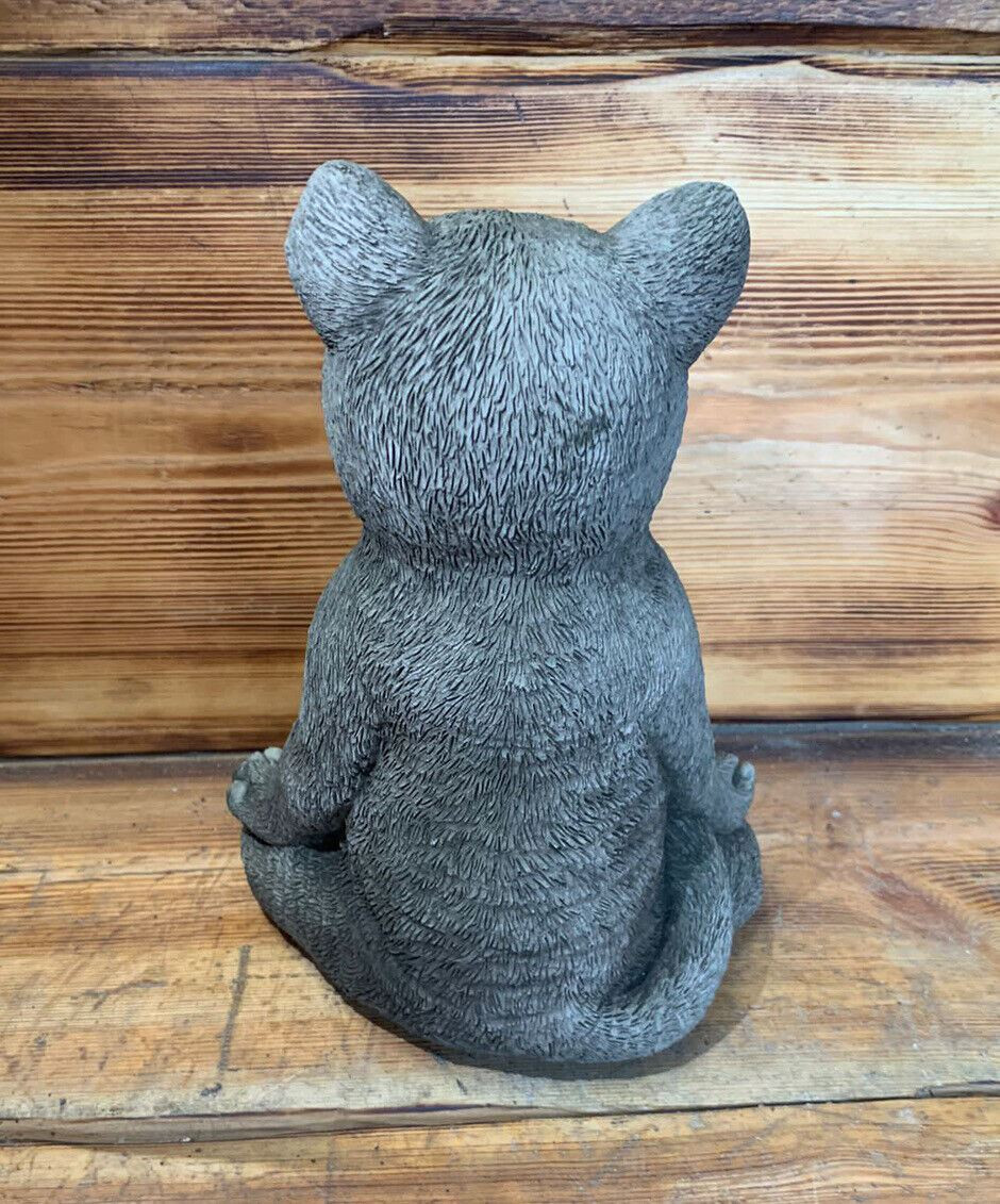 STONE GARDEN MEDITATING YOGA CAT KITTEN CUTE DETAILED CAT ORNAMENT GIFT