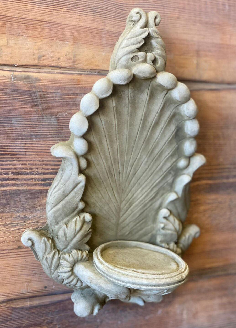 STONE GARDEN DETAILED WALL HANGING CANDLE TEA LIGHT SCONCE PLAQUE GIFT ORNAMENT 