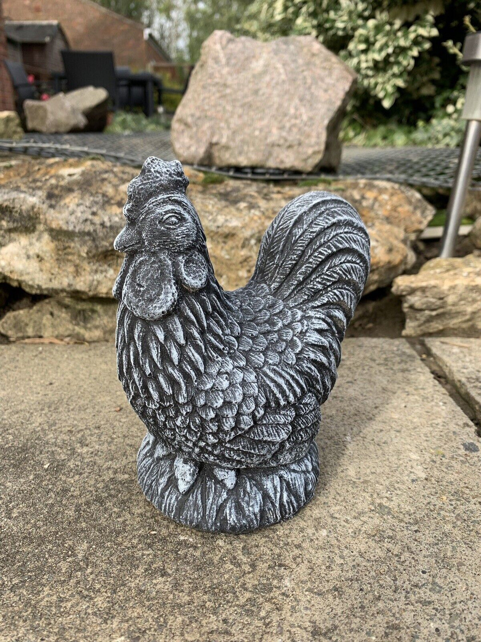 STONE GARDEN CHICKEN HEN CUTE GIFT ORNAMENT 