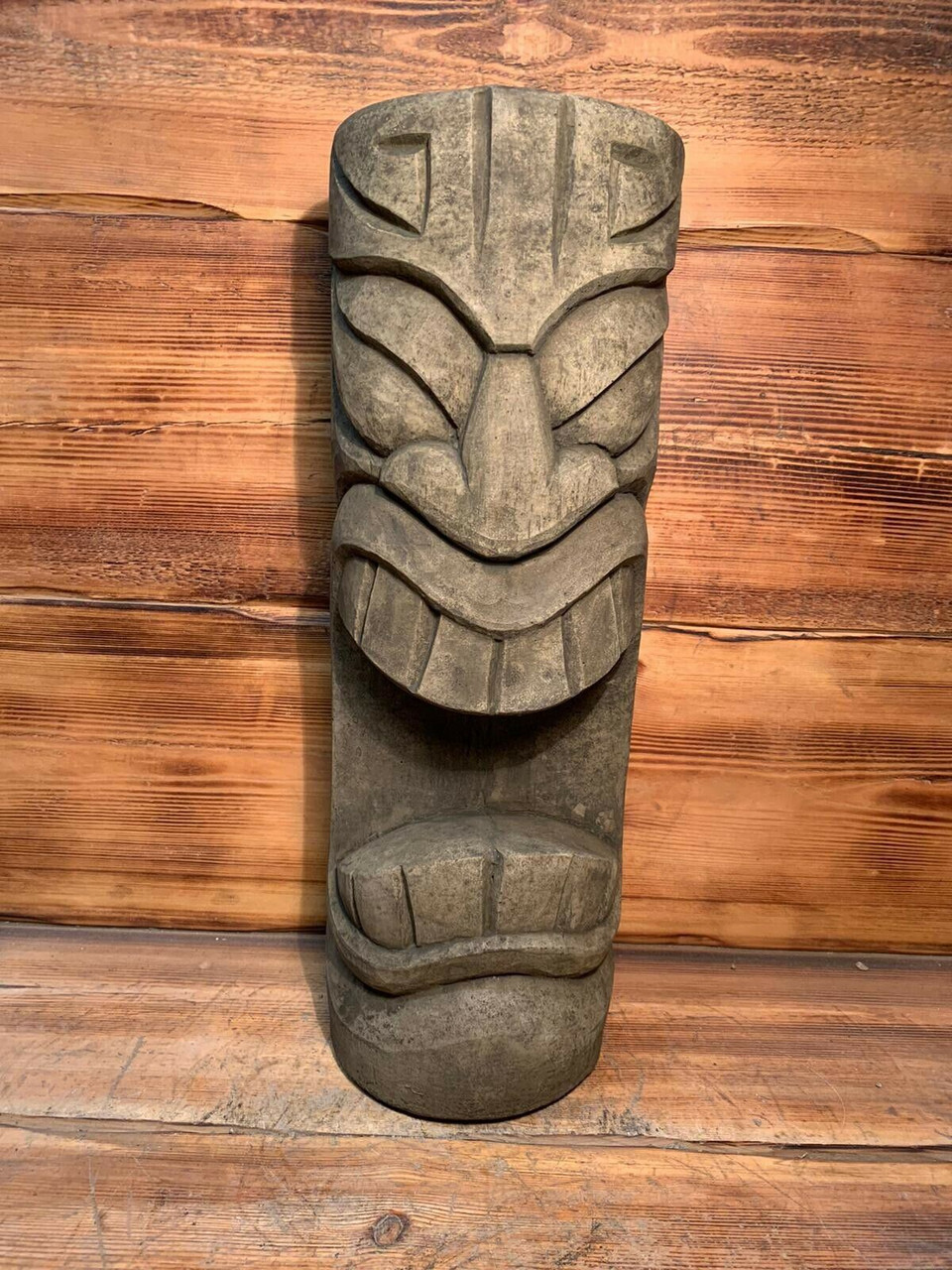 STONE GARDEN LARGE TOTEM POLE EASTER ISLAND AFRICAN HEAD TIKI STATUE ORNAMENT