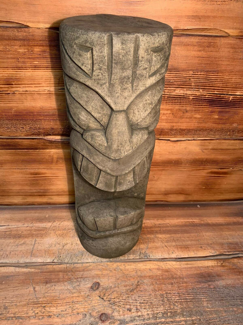 STONE GARDEN LARGE TOTEM POLE EASTER ISLAND AFRICAN HEAD TIKI STATUE ORNAMENT