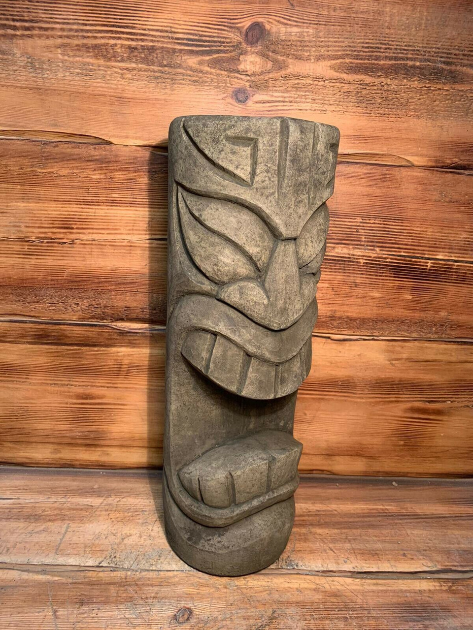 STONE GARDEN LARGE TOTEM POLE EASTER ISLAND AFRICAN HEAD TIKI STATUE ORNAMENT