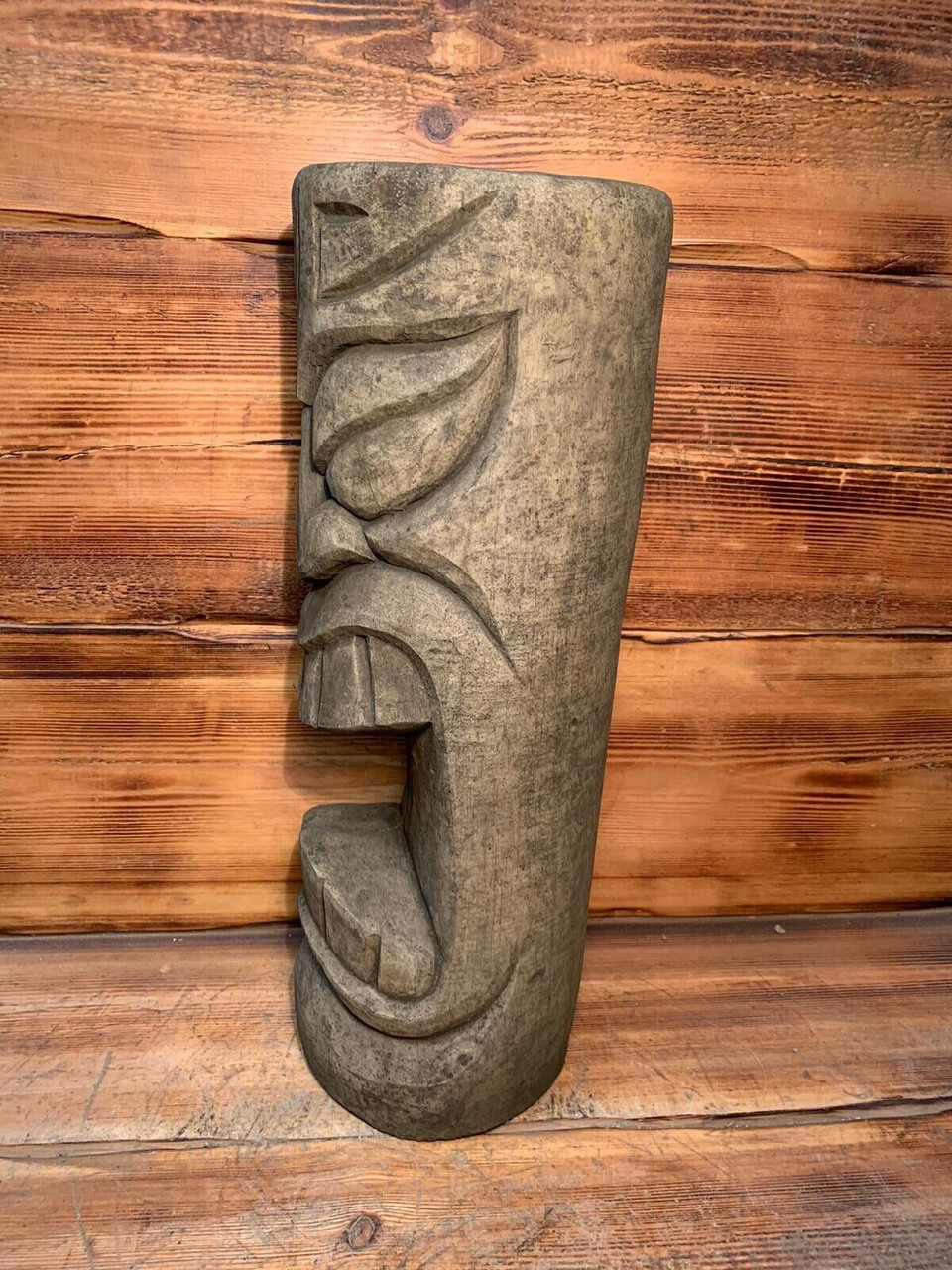 STONE GARDEN LARGE TOTEM POLE EASTER ISLAND AFRICAN HEAD TIKI STATUE ORNAMENT