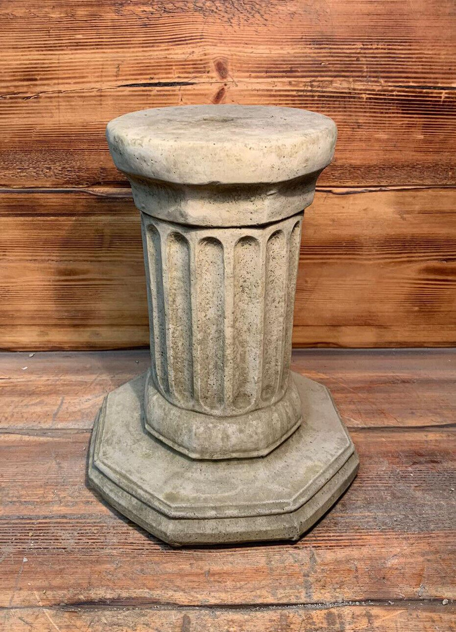 STONE GARDEN LARGE HEXAGONAL SOLID HEAVY PLINTH COLUMN PEDESTAL ORNAMENT