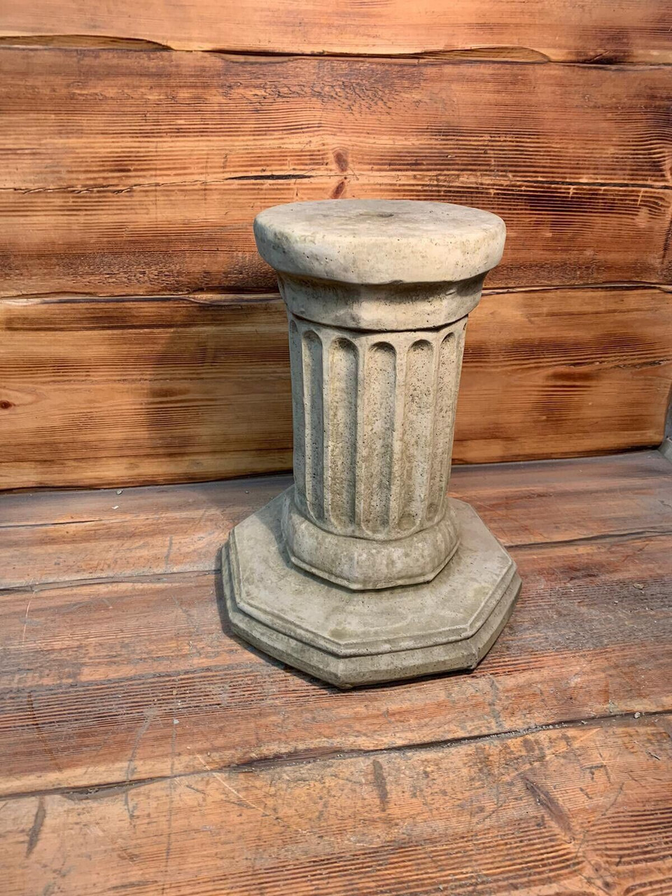 STONE GARDEN LARGE HEXAGONAL SOLID HEAVY PLINTH COLUMN PEDESTAL ORNAMENT