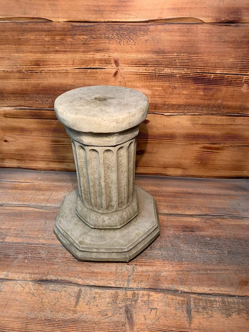 STONE GARDEN LARGE HEXAGONAL SOLID HEAVY PLINTH COLUMN PEDESTAL ORNAMENT