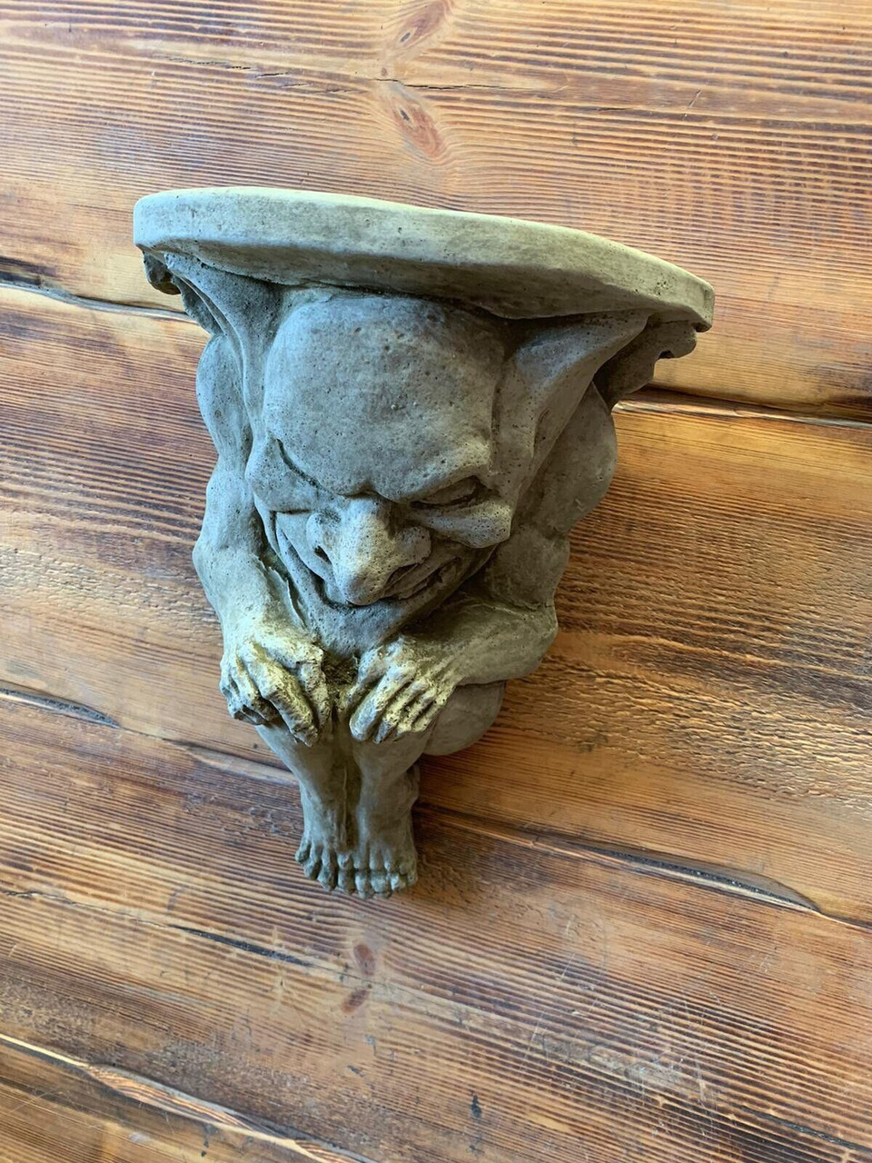 STONE GARDEN LARGE GARGOYLE GOTHIC WALL HANGING SCONCE SHELF PLAQUE ORNAMENT