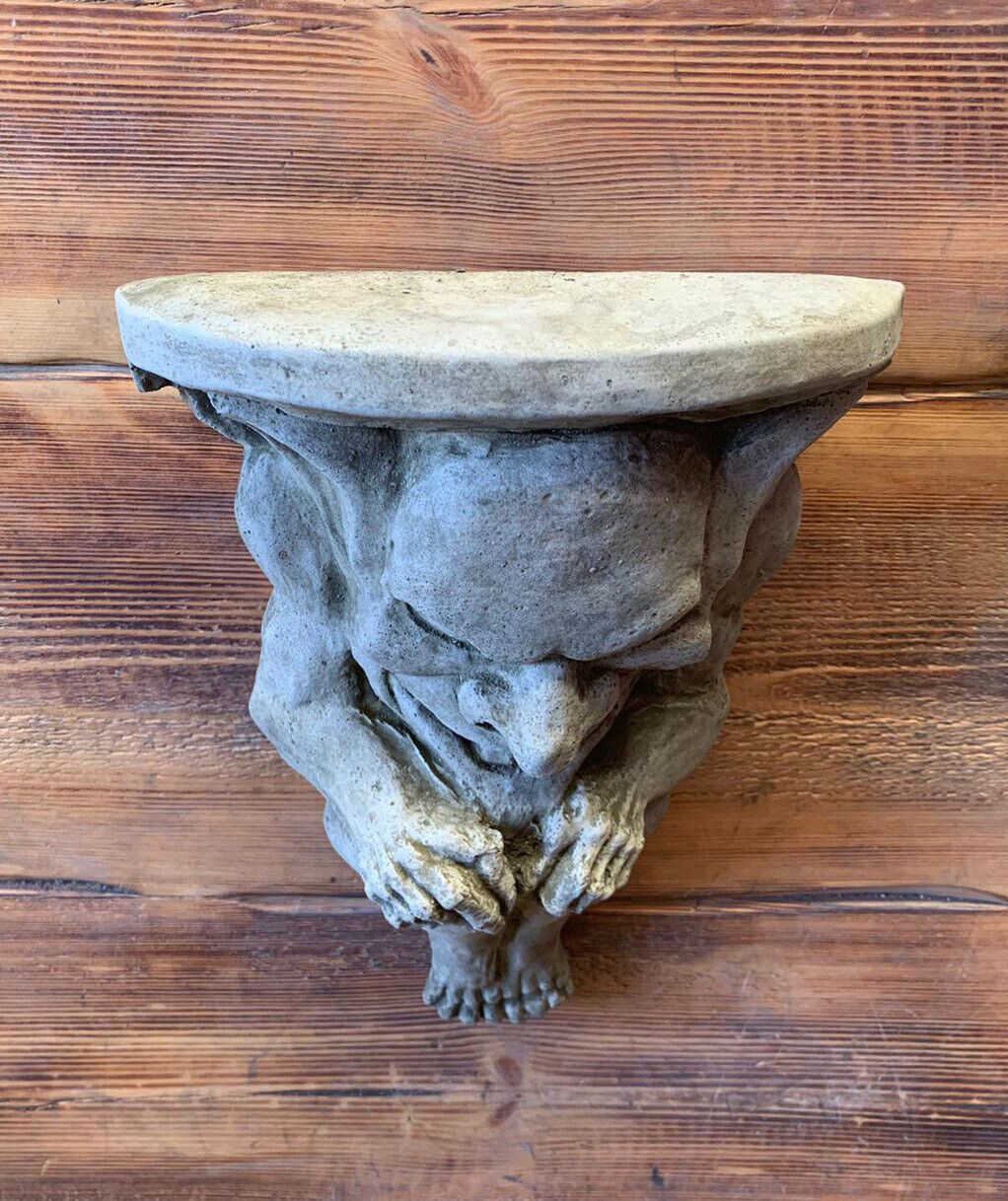 STONE GARDEN LARGE GARGOYLE GOTHIC WALL HANGING SCONCE SHELF PLAQUE ORNAMENT