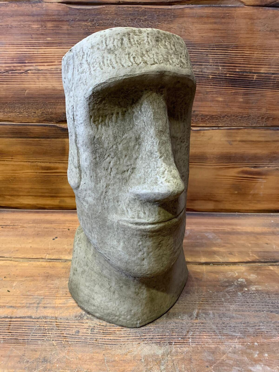 STONE GARDEN LARGE EASTER ISLAND HEAD / MOAI / TIKI CONCRETE ORNAMENT