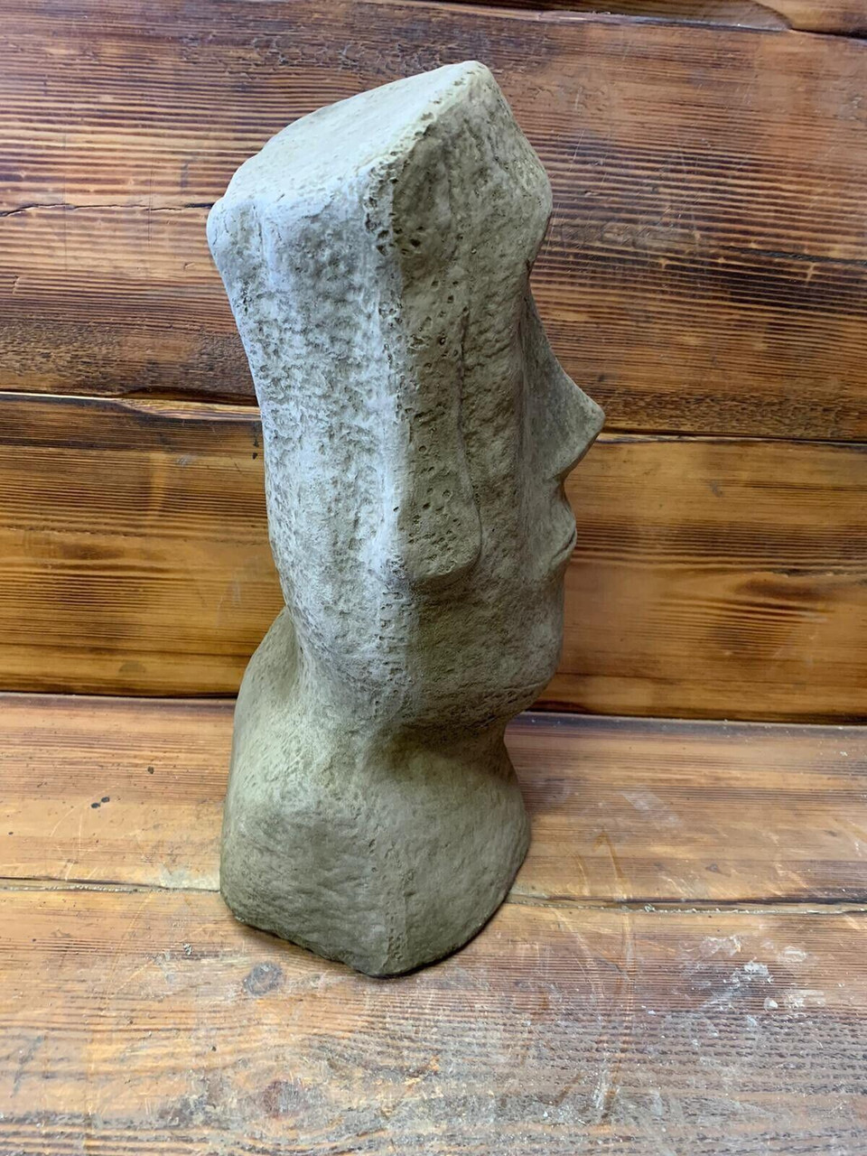 STONE GARDEN LARGE EASTER ISLAND HEAD / MOAI / TIKI CONCRETE ORNAMENT