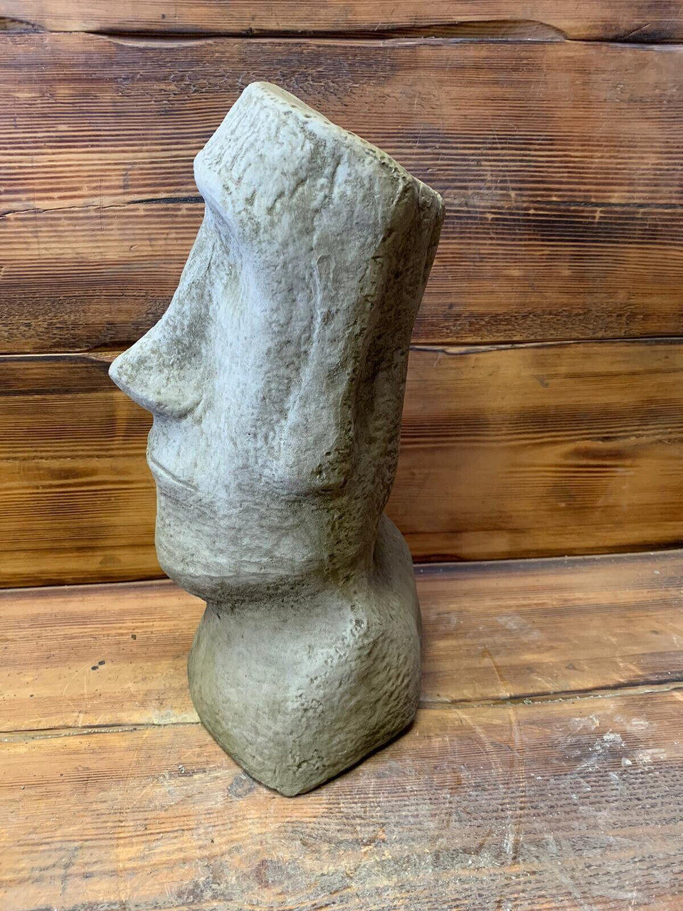 STONE GARDEN LARGE EASTER ISLAND HEAD / MOAI / TIKI CONCRETE ORNAMENT