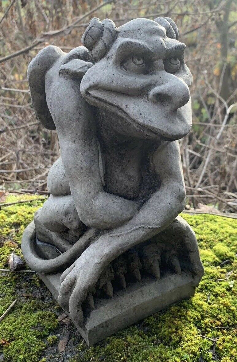 STONE GARDEN GOTHIC GARGOYLE GREMLIN DEVIL DRAGON DETAILED ORNAMENT 